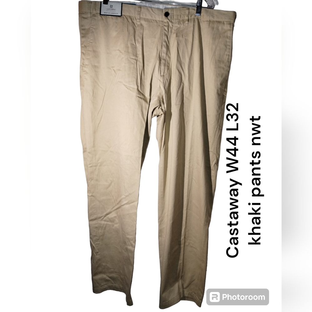 Castaway Clothing Nantucket Preppy Harbor Twill Pants W44 L32 khaki nwt
